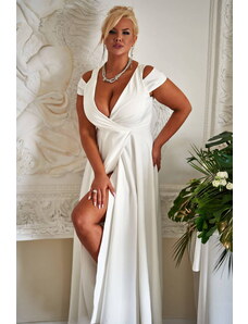 Getthelook Splývavé šaty s rukávkem Gala, Krémově bílé
