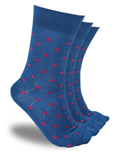 Sada 3 párů bavlněných modrých ponožek REDFIR