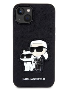 Ochranný kryt pro iPhone 13 - Karl Lagerfeld, Saffiano Karl and Choupette NFT Black