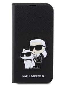 Ochranné pouzdro pro iPhone 14 Pro MAX - Karl Lagerfeld, Saffiano Karl and Choupette NFT Book Black