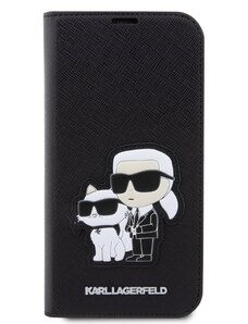 Ochranné pouzdro pro iPhone 13 Pro - Karl Lagerfeld, Saffiano Karl and Choupette NFT Book Black