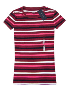 Tommy Hilfiger dámské tričko s krátkým rukávem pruhované multi 099-218