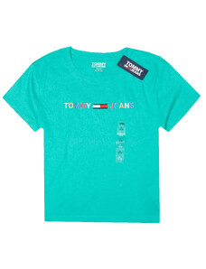 Tommy Hilfiger dámské tričko s krátkým rukávem kratší široké grn