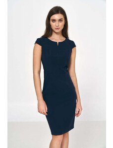 Nife Tmavě modré pouzdrové šaty S225