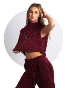 LALAVOOM Mikina Fluffy Crop Bordeaux