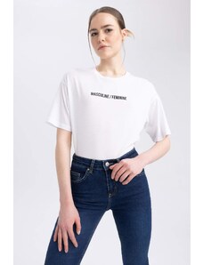 Sorbe X Defacto Crew Neck Slogan Printed T-Shirt