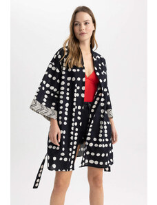 DEFACTO Fall in Love Regular Fit Polka Dot Cotton Beach Dress