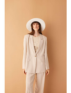 DEFACTO Oversize Fit Linen Blend Blazer