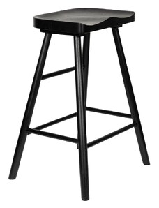 White Label Černá dubová barová židle WLL VANDER 64 cm