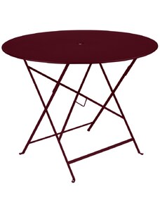 Třešňově červený kovový skládací stůl Fermob Bistro Ø 96 cm