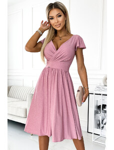 Numoco Dámské společenské šaty Matilde pudrová růžová XL