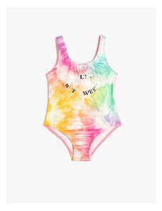 Koton Swimming Swimsuit Gradient Glitter Printed Thick Strap U Neck