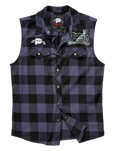 Košile Brandit Ozzy Checkshirt Sleeveless - černá-šedá, XL