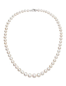Evolution Group s.r.o. Perlový náhrdelník z odstupňovaných pravých říčních perel bílý 22040.1