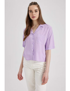 DEFACTO Coool Regular Fit Pajama Collar Short Sleeve Shirt