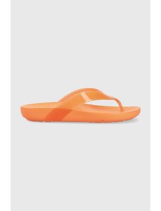 Žabky Crocs Splash Glossy Flip dámské, oranžová barva, na plochém podpatku, 208534