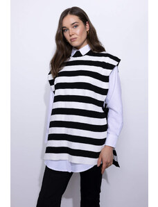 DEFACTO Regular Fit Crew Neck Striped Vest