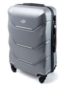 Rogal Stříbrný luxusní lehký plastový kufr "Luxury" - vel. M, L, XL