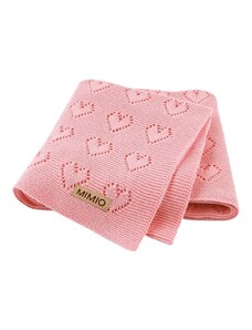 MIMIO Dětská deka z organické bavlny LOVE – Růžová