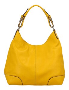Delami Vera Pelle Kožená kabelka do ruky i přes rameno Lucia, výrazná žlutá