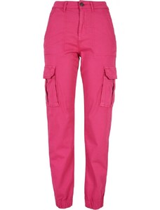 URBAN CLASSICS Ladies Cotton Twill Utility Pants - hibiskus pink