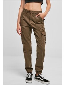 URBAN CLASSICS Ladies Cotton Twill Utility Pants - olive