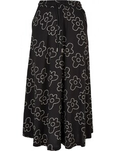 URBAN CLASSICS Ladies Viscose Midi Skirt - blackflower