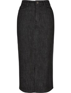 URBAN CLASSICS Ladies Midi Denim Skirt - black washed
