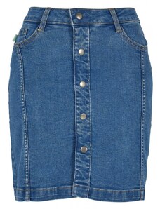 URBAN CLASSICS Ladies Organic Stretch Button Denim Skirt - clearblue washed
