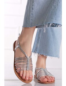 Ideal Stříbrné nízké sandály Vera