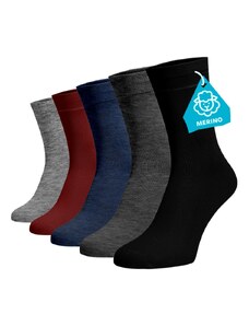 Benami Zvýhodněný set 5 párů MERINO vysokých ponožek - mix barev