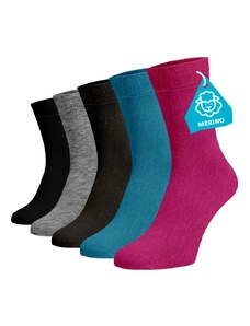 Benami Zvýhodněný set 5 párů MERINO vysokých ponožek - mix barev 2