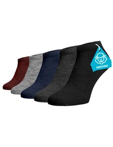 Benami Zvýhodněný set 5 párů MERINO kotníkových ponožek - mix barev