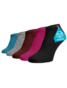 Benami Zvýhodněný set 5 párů MERINO kotníkových ponožek - mix barev 2