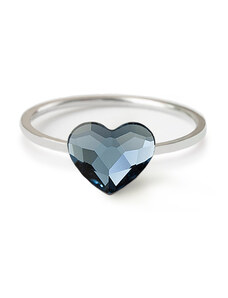 Jewellis ČR Jewellis ocelový romantický prsten s krystalem ve tvaru srdce Swarovski - Denim Blue