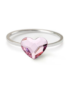 Jewellis ČR Jewellis ocelový romantický prsten s krystalem ve tvaru srdce Swarovski - Rosaline