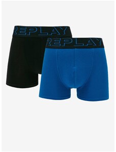Sada dvou pánských boxerek v černé a modré barvě Replay - Pánské