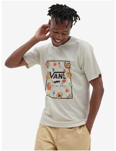 Krémové pánské tričko s potiskem VANS Mn Classic Print Box - Pánské