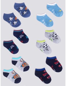 Yoclub Kids's Boys' Ankle Cotton Socks Patterns Colours 6-Pack SKS-0008C-AA00-003