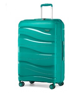 KONO Cestovní kufr na kolečkách s TSA zámkem 105L - tyrkysový