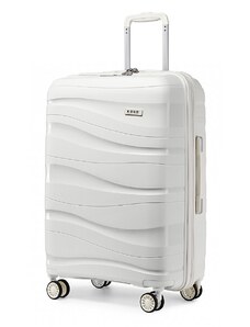 Velký cestovní kufr KONO se zámkem bílý