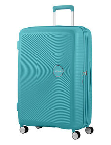 American Tourister Soundbox Spinner EXP světle modrá 110 l