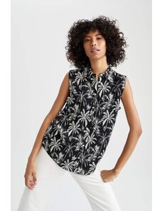 DEFACTO Regular Fit Sleeveless Floral Print Shirt