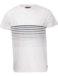 MARINE - Pánské bavlněné triko s proužky, Bílá