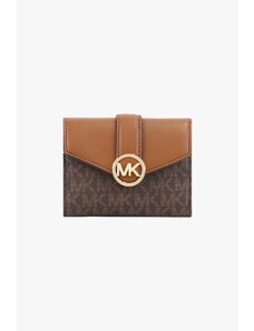 Michael Kors CARMEN medium flap bifold wallet dámská peněženka brown monogram