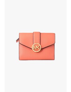 Michael Kors CARMEN medium flap bifold wallet dámská kožená peněženka meruňková