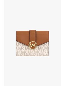 Michael Kors CARMEN medium flap bifold wallet dámská peněženka vanilla monogram