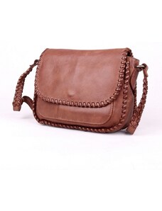 Malá hnědá kožená crossbody kabelka Gianni Conti no. 674