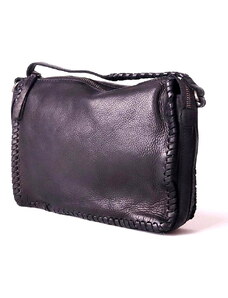 Malá/střední luxusní kožená crossbody kabelka Gianni Conti no. 675 černá