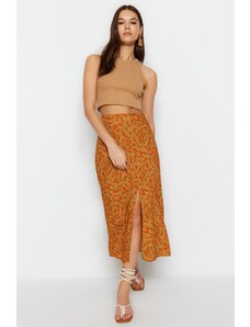 Trendyol Orange Midi Woven Skirt